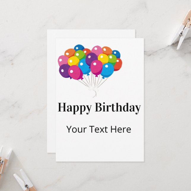 Cartão de aniversário personalizável (Frente/Verso In Situ)