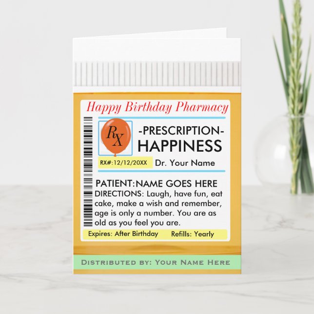 Cartão de aniversário personalizável (Frente)