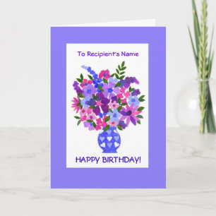 Cartão de aniversário personalizável - Buquê