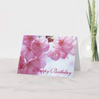 Cartão de Aniversário Personalizável Cherry Blosso