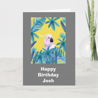 Cartão de aniversário personalizável da Cockatoo