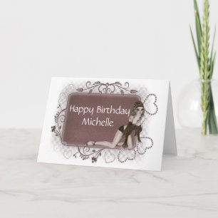 Cartão de Aniversário Personalizável de Garota Gót