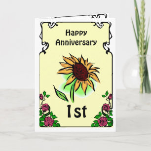 Cartão de aniversário personalizável - girassol