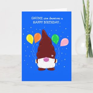 Cartão de Aniversário Personalizável Gnome Cute