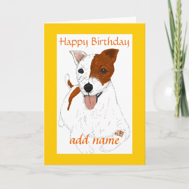 Cartão de aniversário personalizável Jack Russell  (Frente)