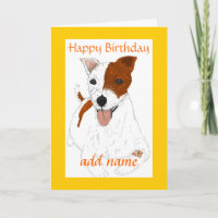Cartão de aniversário personalizável Jack Russell