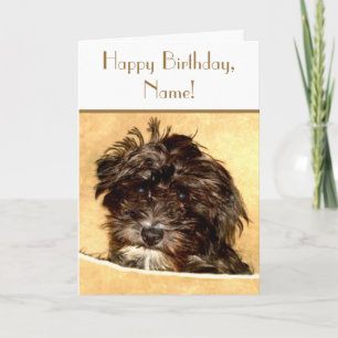 Cartão de Aniversário Personalizável para Schnoodl