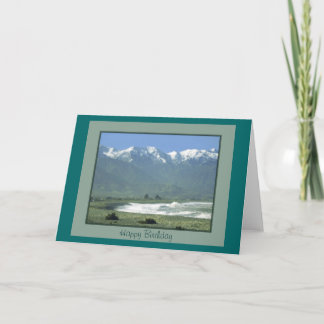 Cartão de aniversário - perto do oceano de