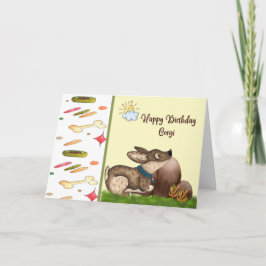 Cartão de Aniversário Pet para Cachorro Corgi.
