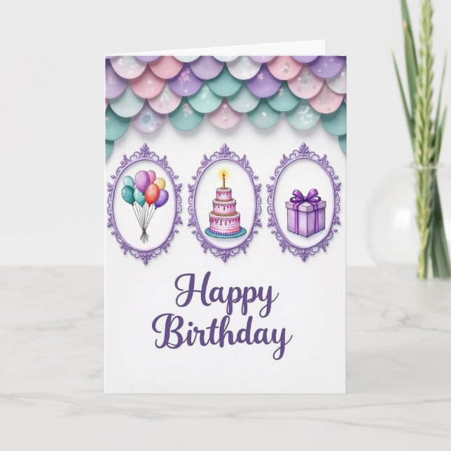 Cartão de Aniversário Pétala de Pastel Doce (Frente)