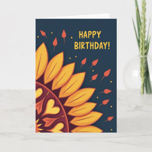 Cartão de Aniversário Pétala Dourada