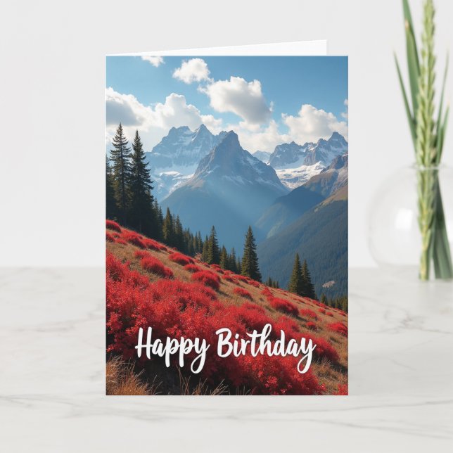 Cartão de Aniversário Picos Alpinos (Frente)