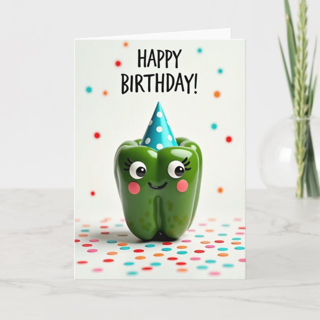 Cartão de Aniversário Pimenta Caprichoso (Frente)