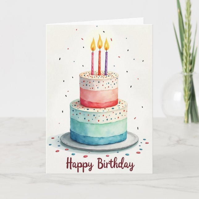 Cartão de Aniversário Pintado (Frente)