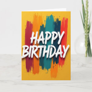 Cartão de Aniversário Pintado Ensolarado