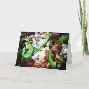 Cartão de Aniversário "Pizza Suprema Filtrada"