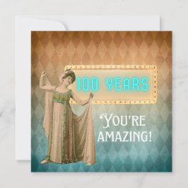 Cartão de Aniversário Plana de 100 Aniversário de 