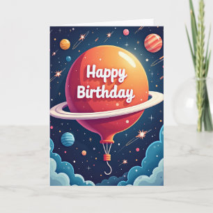Cartão de Aniversário Planeta Radiante