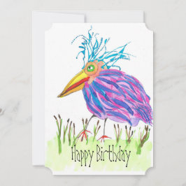 Cartão de Aniversário Plano de Pintura de Aquarela
