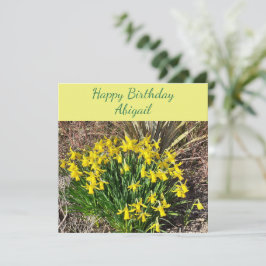 Cartão de Aniversário Plano primavera amarelo Daff