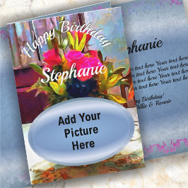 Cartão de aniversário PM0001 das flores do amor