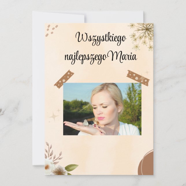 Cartão de Aniversário Polonês (Frente)