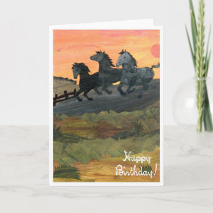 Cartão de Aniversário 'Ponies'