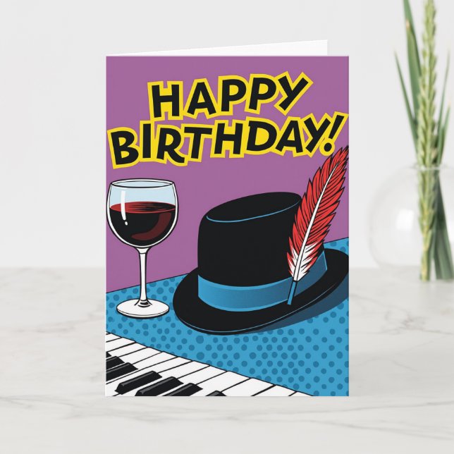 Cartão de Aniversário Pop Art (Frente)