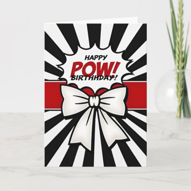 Cartão de Aniversário Pop Art Burst (Frente)