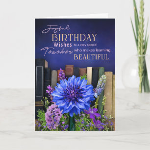 Cartão de aniversário Prateleira de Livros Blue Bl