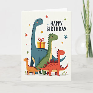 Cartão de Aniversário Pré-Histórico Doce