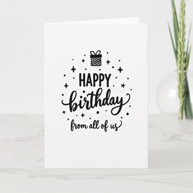 Cartão de Aniversário Presente Listrado (Frente)