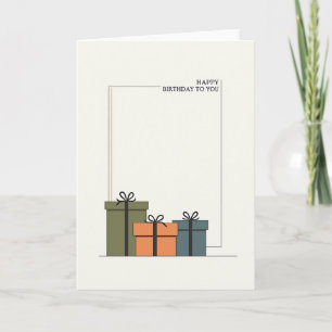 Cartão de Aniversário Presentes Elegantes
