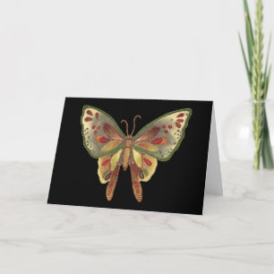 Cartão de aniversário preto da borboleta