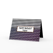 Cartão de aniversário preto e branco, divertido e