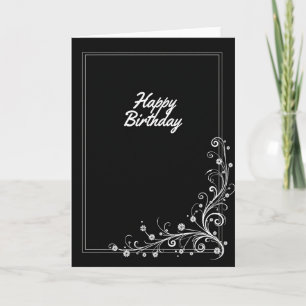 Cartão de Aniversário Preto e Branco Especial