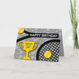 Cartão de Aniversário 🎾 🖤 preto e Tênis amarelo