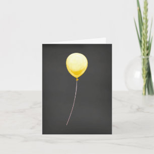 Cartão de aniversário preto elegante com balão ama