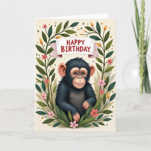 Cartão de Aniversário Primate Bloom