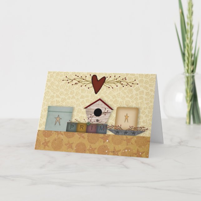 Cartão de aniversário primitivo da coleção (Frente)