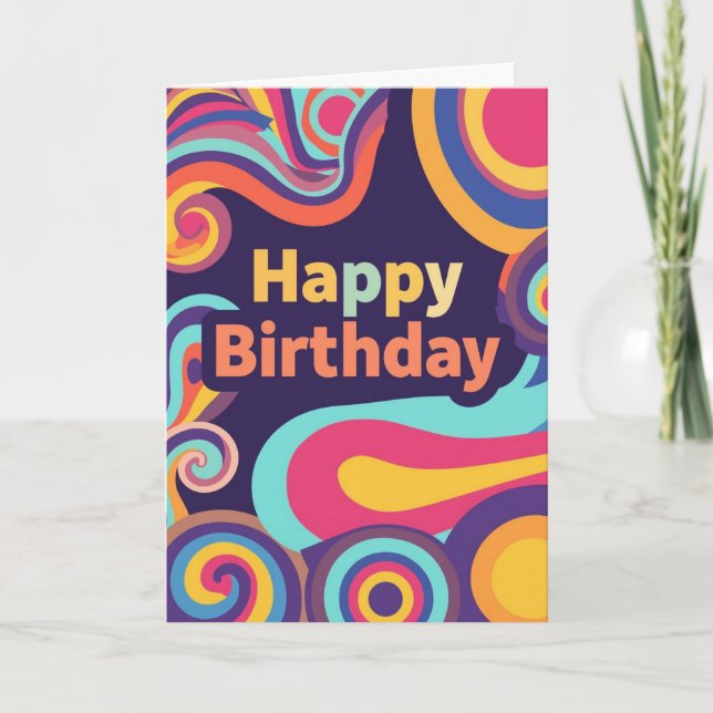 cartão de aniversário psicodélico (Frente)