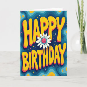 Cartão de Aniversário Psicodélico