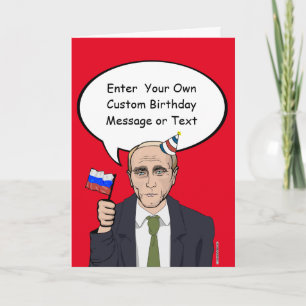 Cartão de Aniversário Putin - Personalize a sua me
