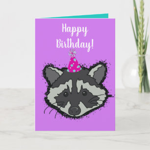 Cartão de aniversário Raccoon