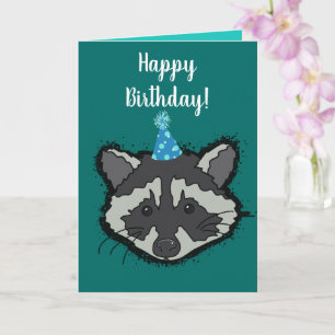 Cartão de aniversário Raccoon