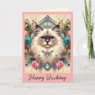 Cartão de Aniversário Ragdoll Desejando um dia per