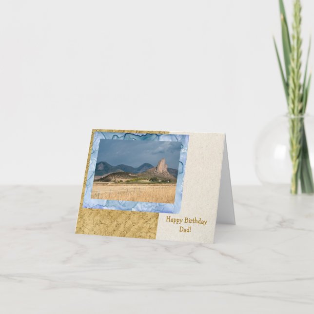 Cartão de Aniversário Ranhura Ocidental para Pai (Frente)