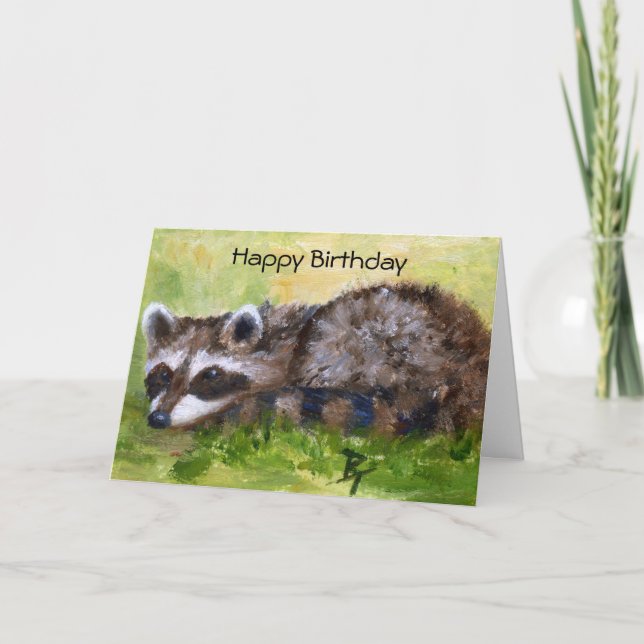 Cartão de Aniversário Rascal aceo Raccoon (Frente)