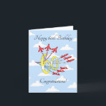 Cartão de Aniversário Red Jet Planes 60th (Blue Sk<br><div class="desc">Celebre aquele aniversário especial de 60 anos com um passeio de parabéns por nove aviões aeróbios a jato vermelho,  voando pelo ar com trilhas vermelhas,  brancas e azuis.

Uma obrigação para os fãs da aviação,  e para aqueles que gostam de celebrar em estilo!</div>