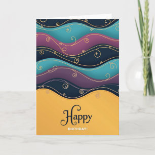 Cartão de Aniversário Redemoinho Elegante